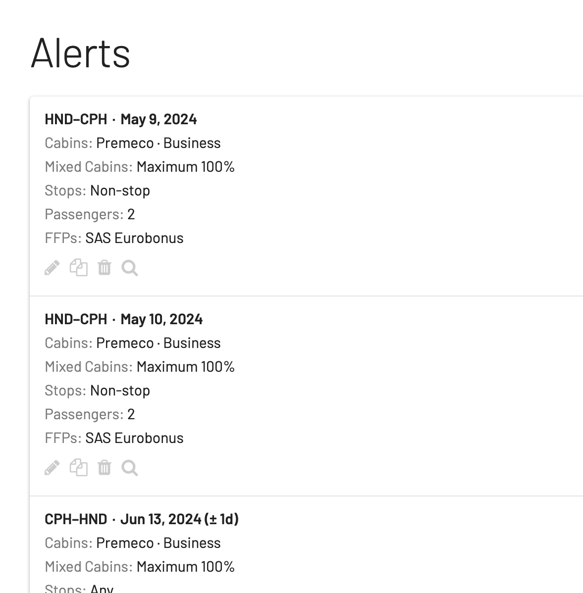 AwardFares Alerts