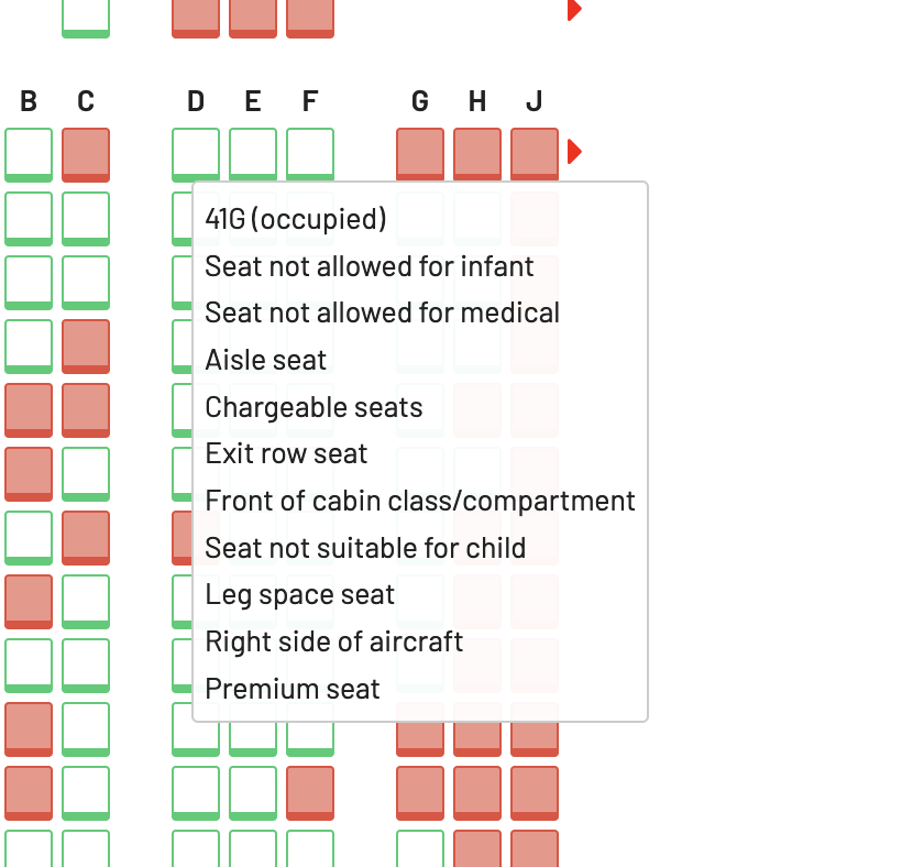 AwardFares Detailed Seat Information